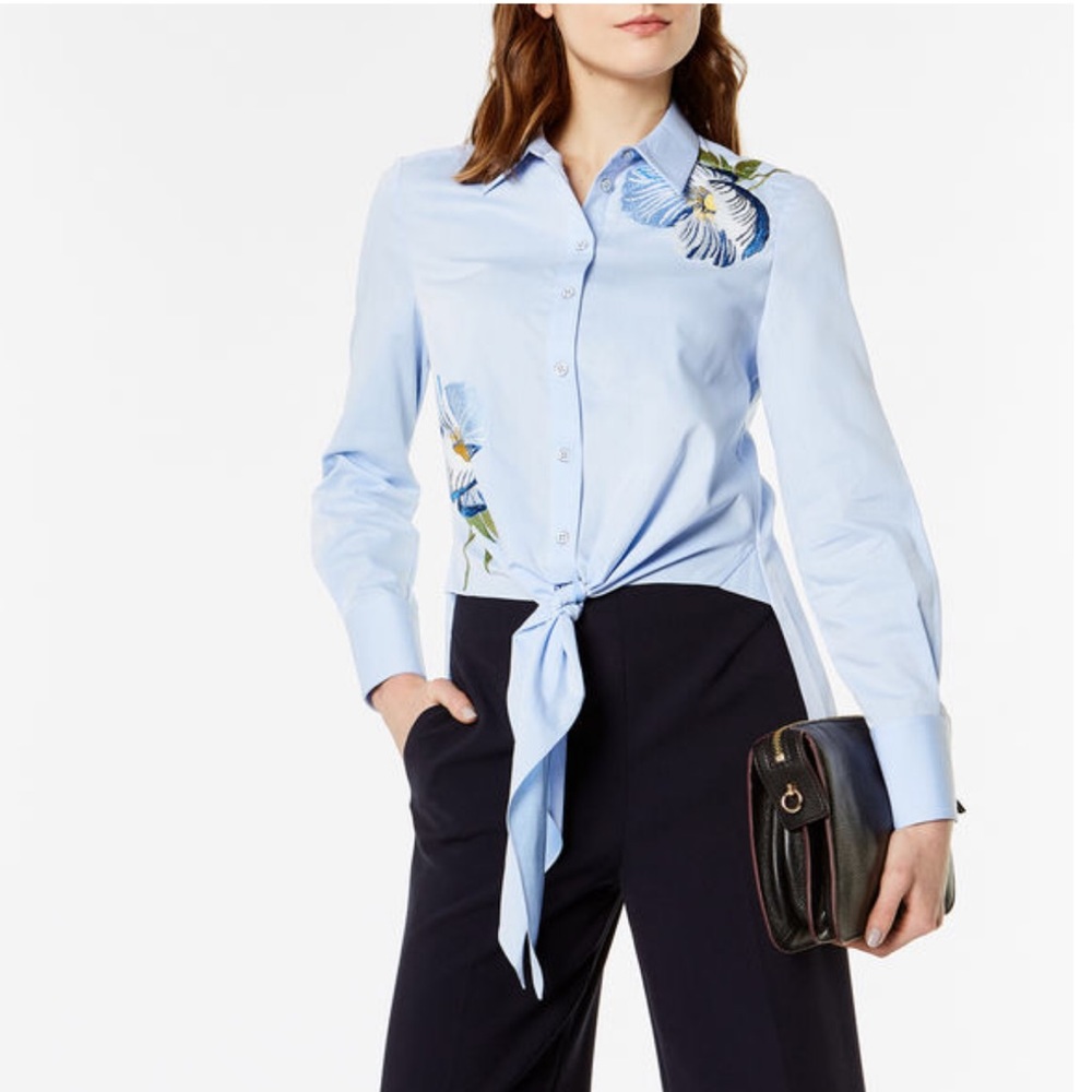 Karen Millen Floral Embroidered shirt